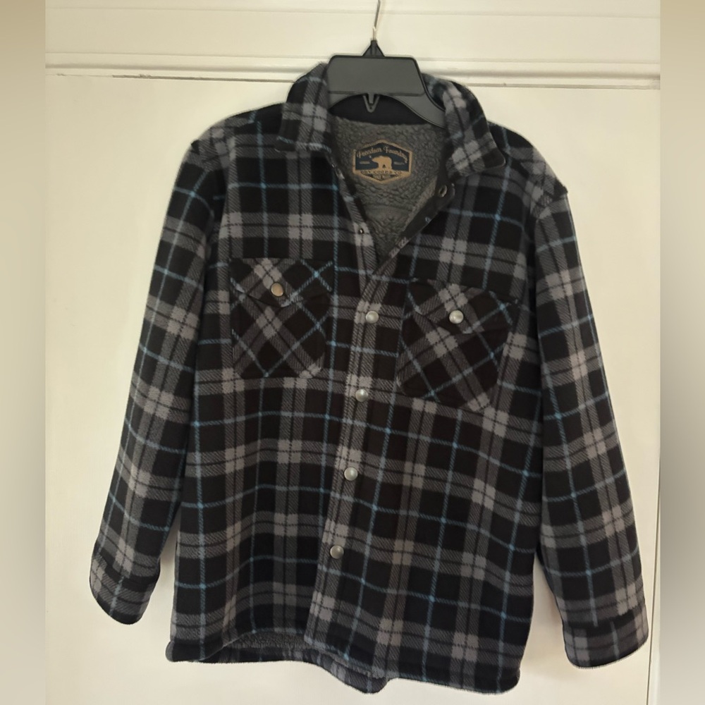 Freedom Foundry Dry Goods  Boys Plaid fleece lined jacket M 10/12